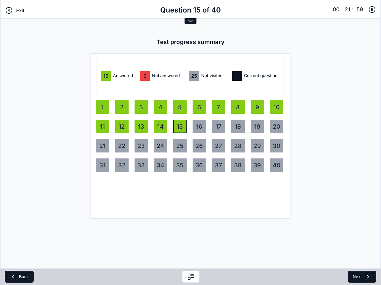 Testwise Exam Screen 3